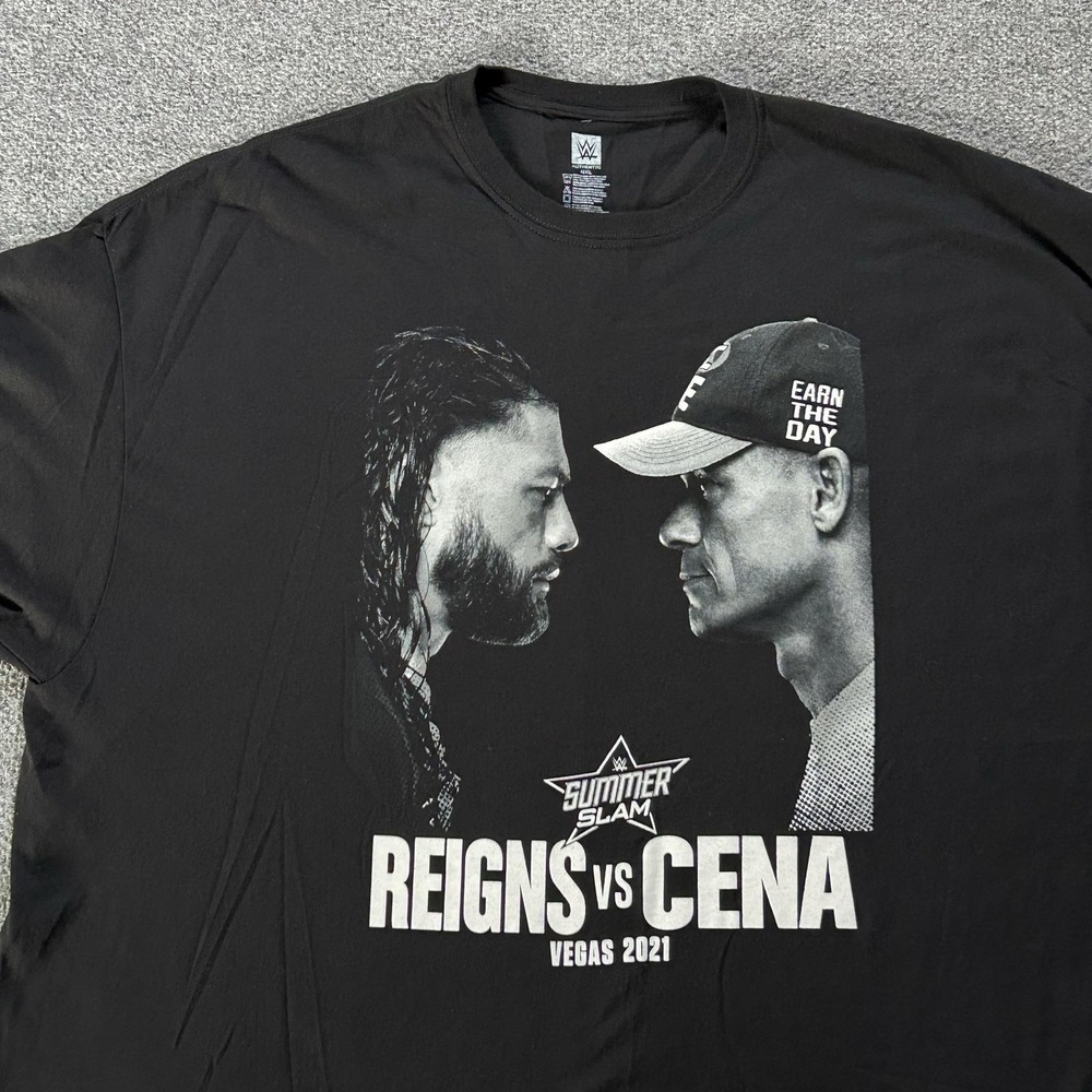 Roman Reigns John Cena Shirt Mens 4XL Black WWE Wrestling SummerSlam Vegas 2021